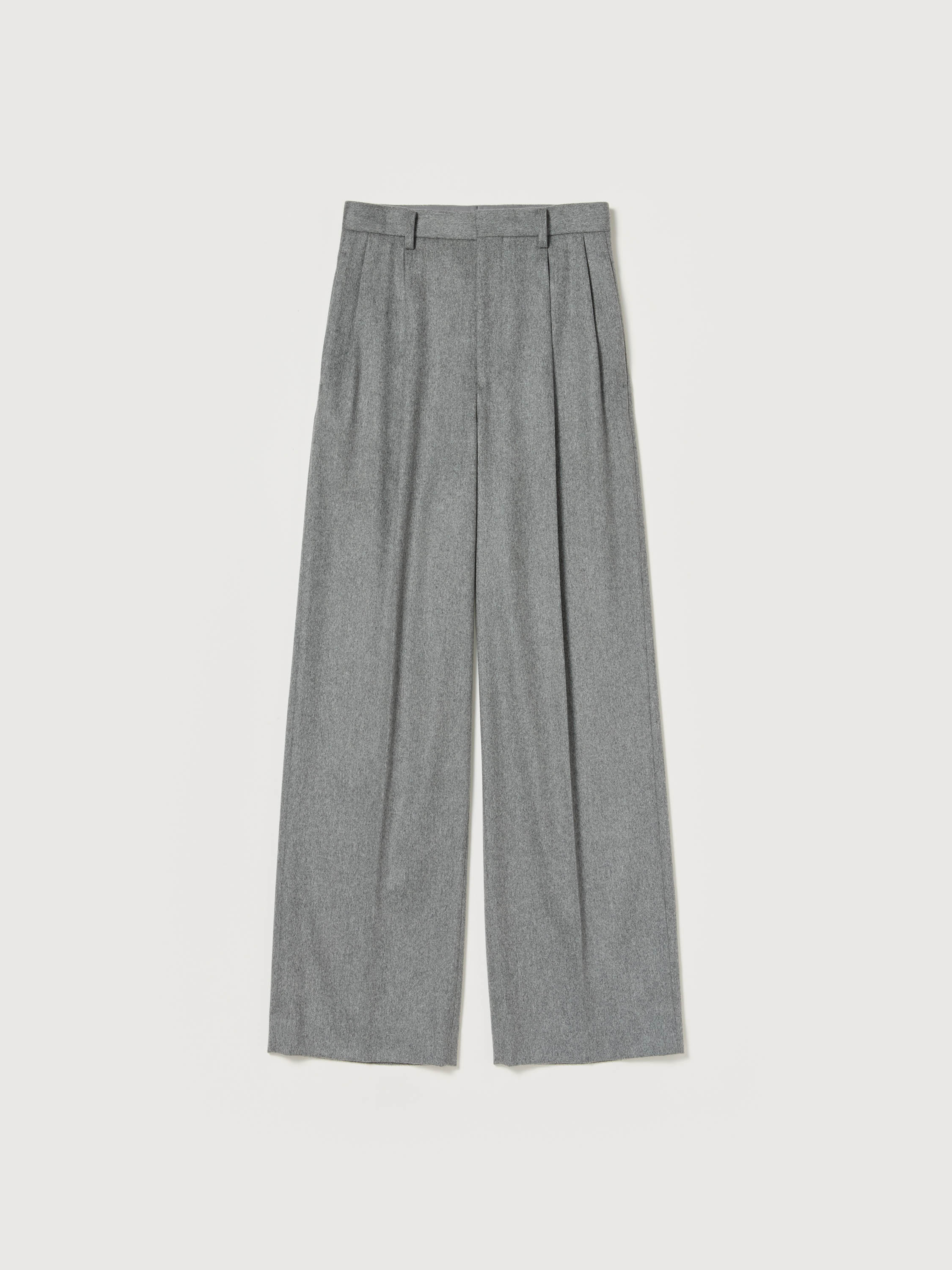 CASHMERE MOLESKIN TWO-TUCK SLACKS 詳細画像 TOP GRAY 5