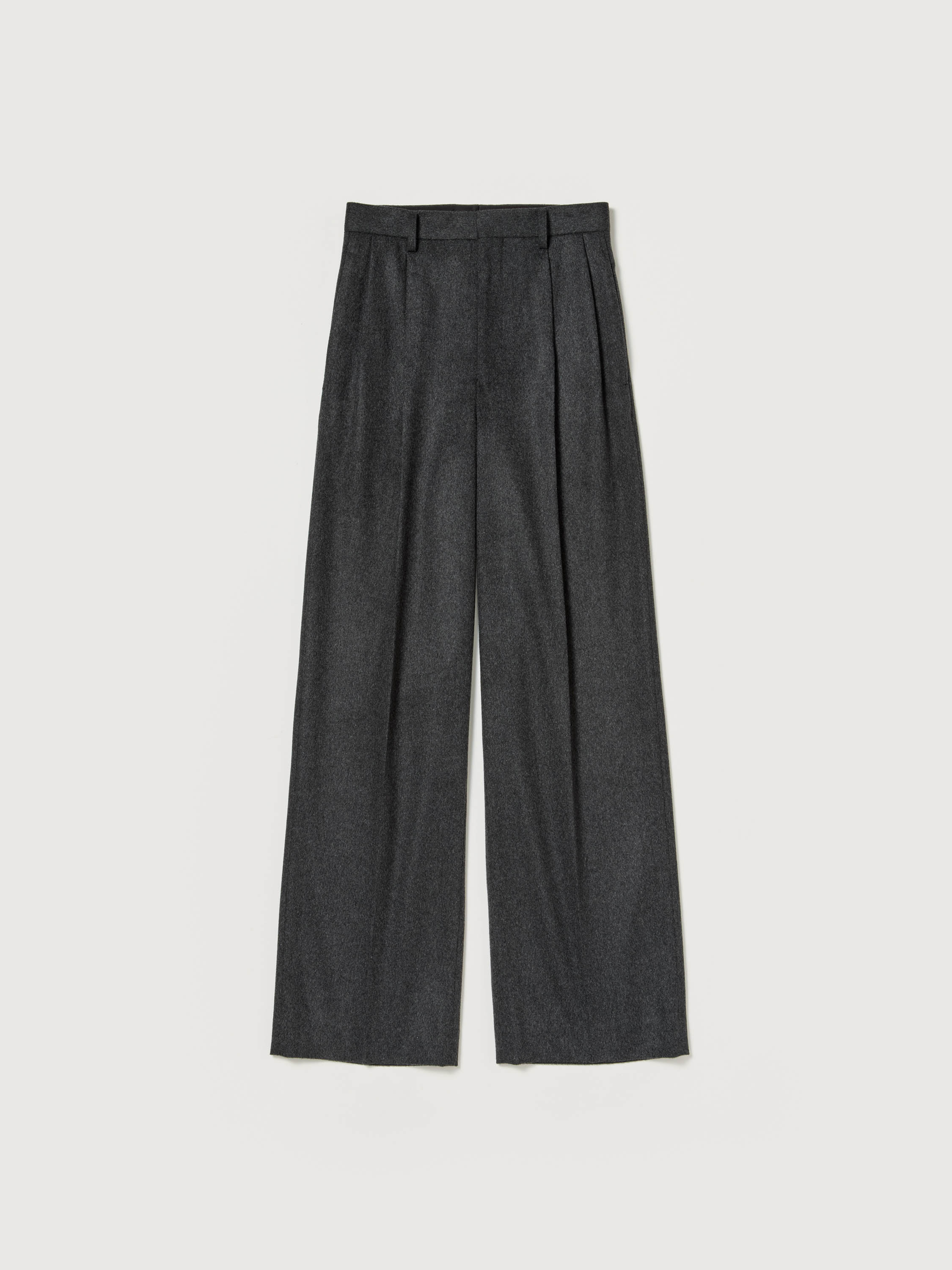 CASHMERE MOLESKIN TWO-TUCK SLACKS 詳細画像 TOP CHARCOAL 2