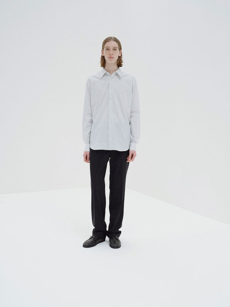 COTTON SILK STRIPE SHIRT