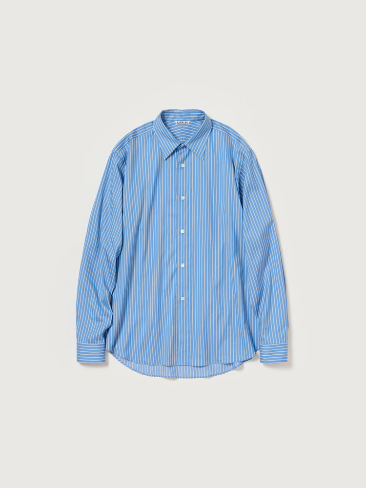 COTTON SILK STRIPE SHIRT - AURALEE Official Website