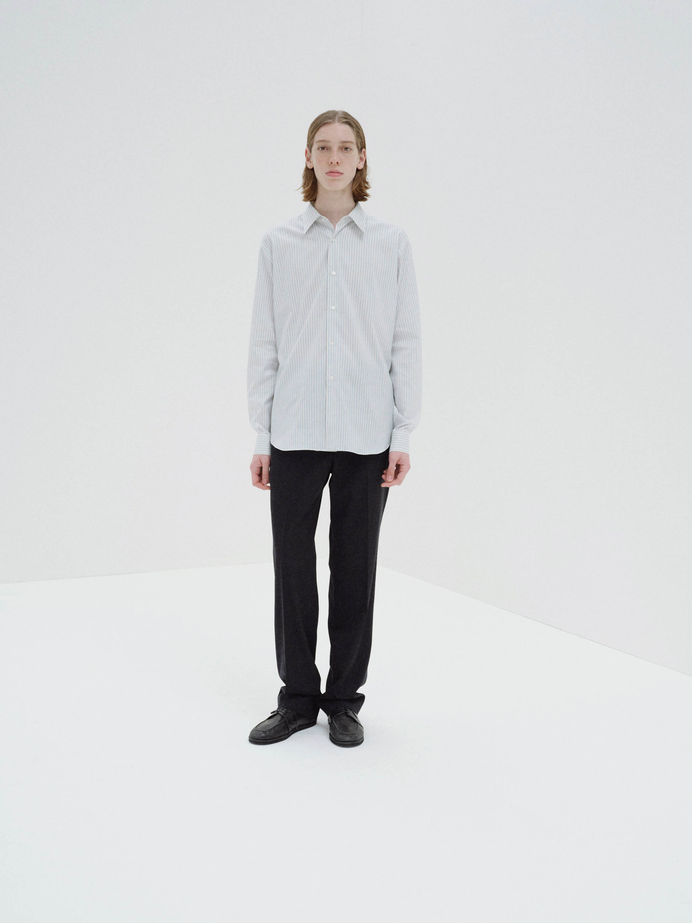 COTTON SILK STRIPE SHIRT 詳細画像 WHITE STRIPE 1