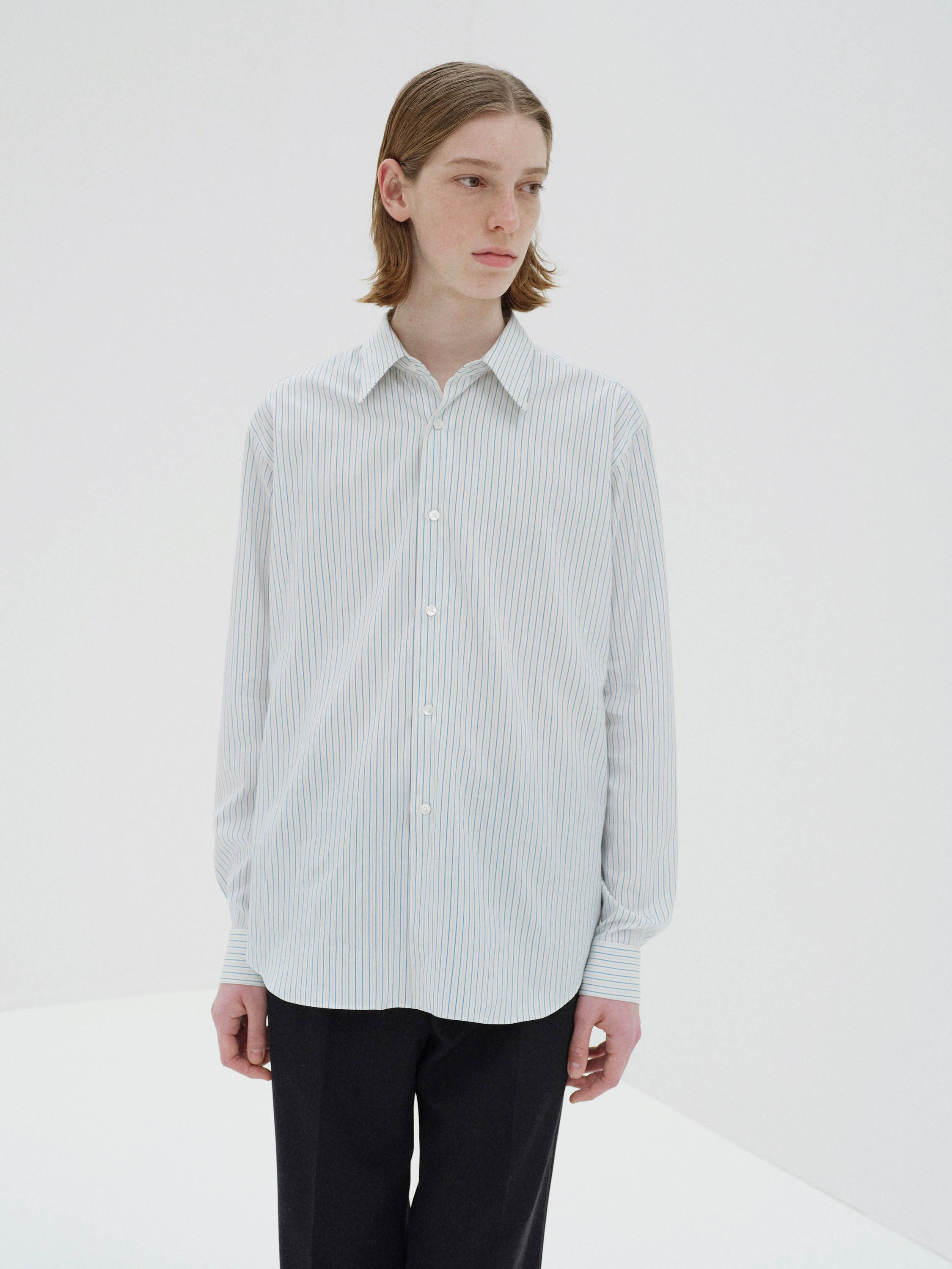 COTTON SILK STRIPE SHIRT 詳細画像 WHITE STRIPE 2