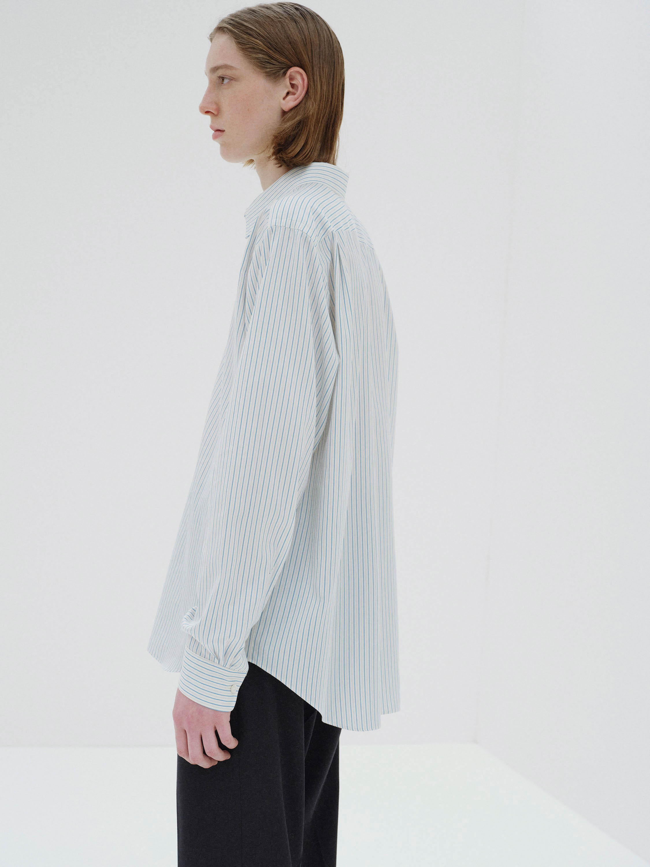 COTTON SILK STRIPE SHIRT 詳細画像 WHITE STRIPE 3