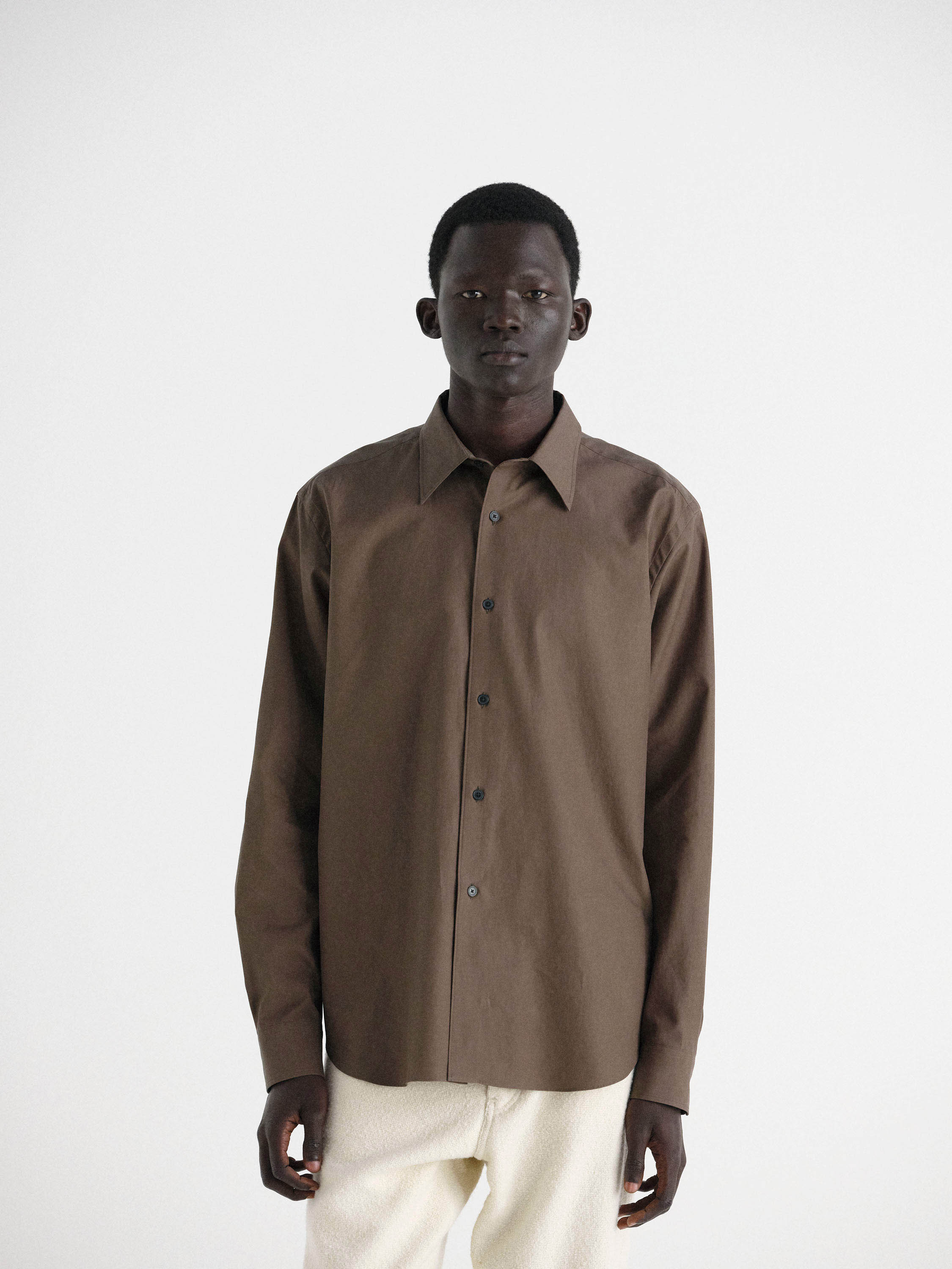WASHED FINX TWILL SHIRT 詳細画像 BROWN 1