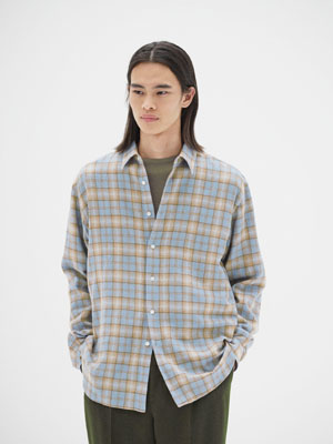 AIRY WOOL CHECK SHIRT