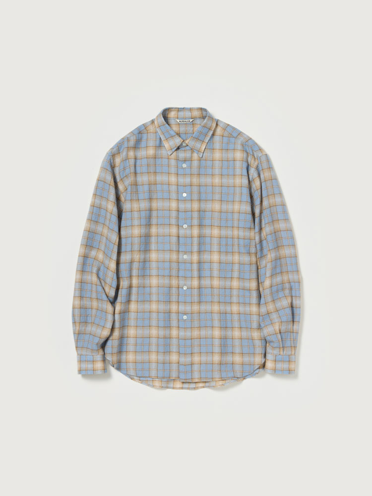 AIRY WOOL CHECK SHIRT