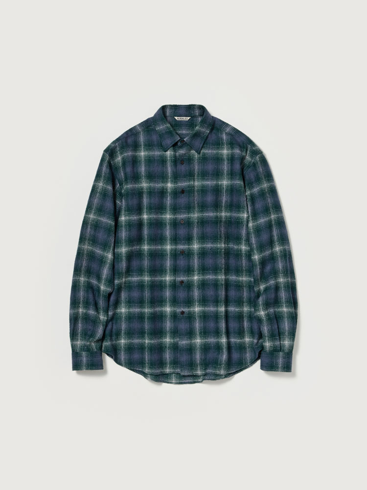 AIRY WOOL CHECK SHIRT - AURALEE Official Website