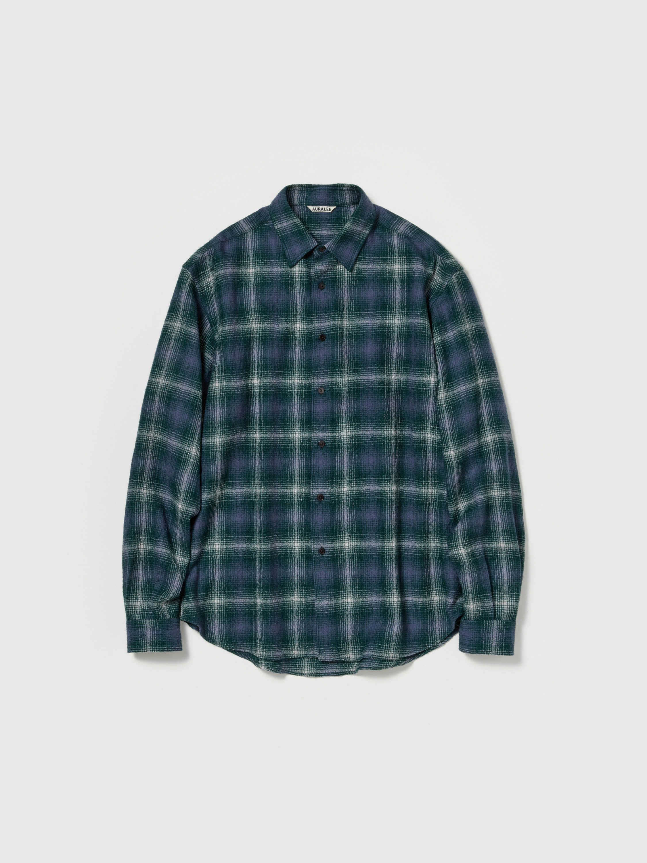 AIRY WOOL CHECK SHIRT 詳細画像 FOREST GREEN × NAVY 1