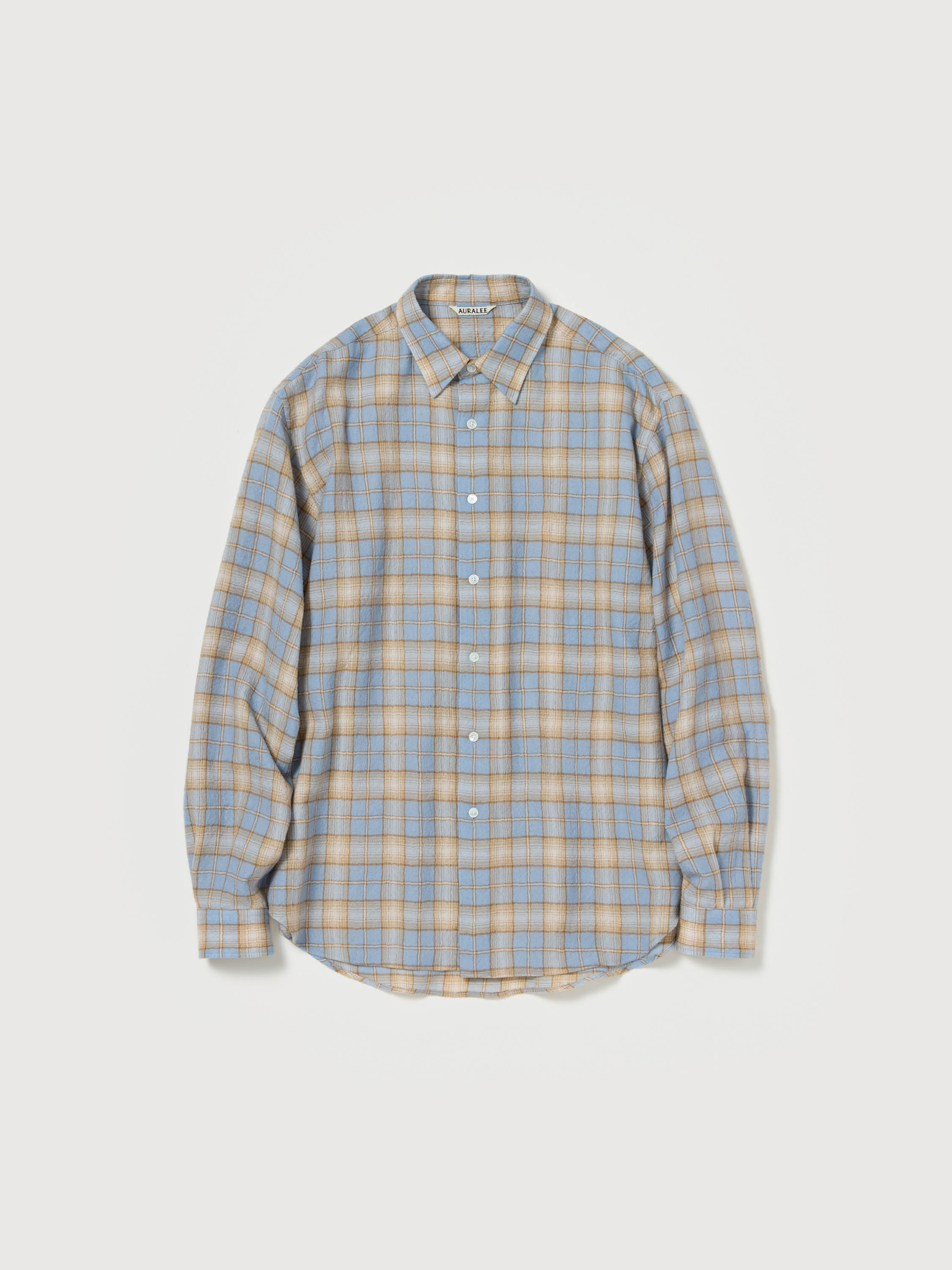 AIRY WOOL CHECK SHIRT 詳細画像 LIGHT BLUE × BEIGE 4