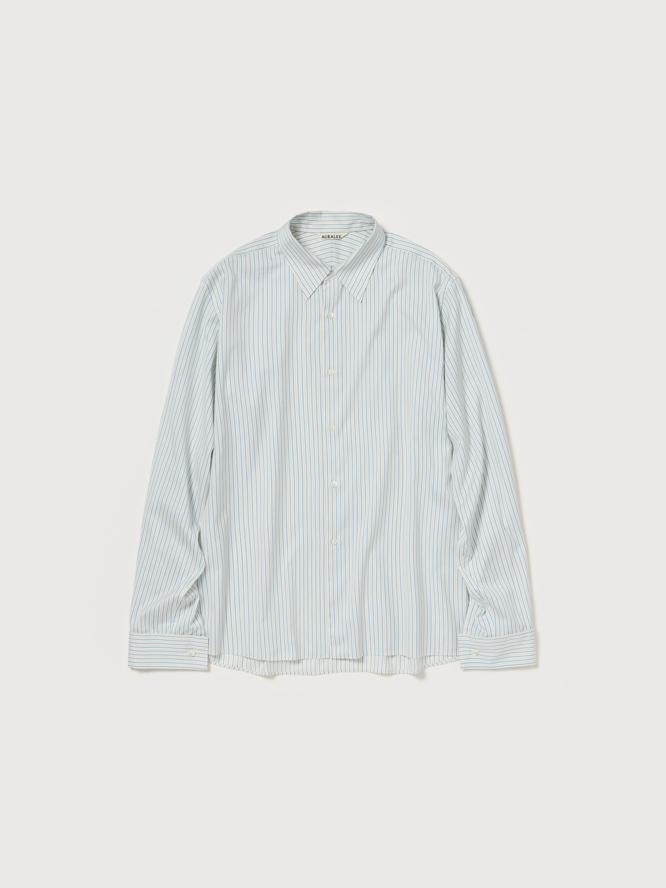 COTTON SILK STRIPE DOUBLE-CUFF SHIRT 詳細画像 WHITE STRIPE 1