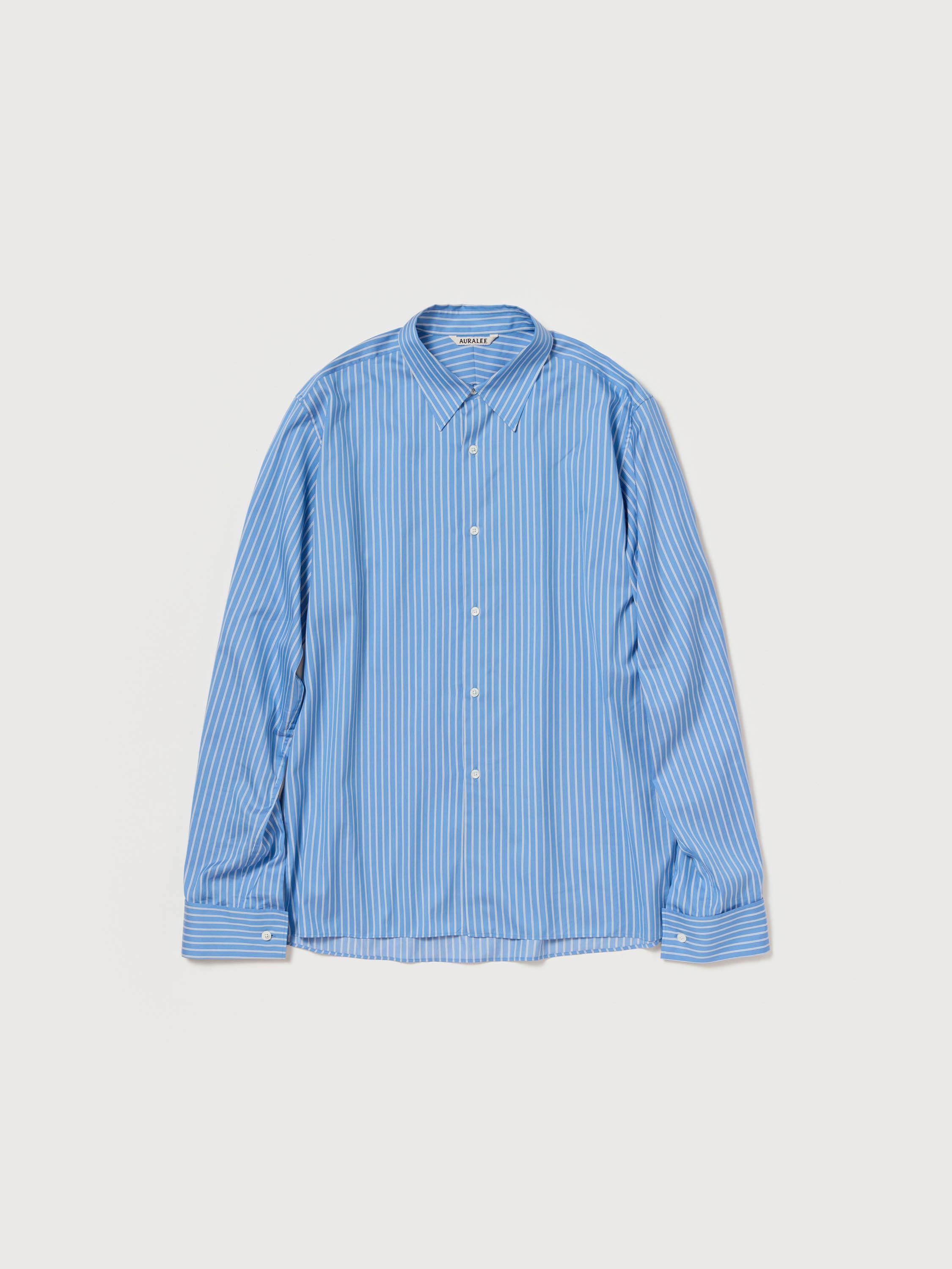 COTTON SILK STRIPE DOUBLE-CUFF SHIRT 詳細画像 BLUE STRIPE 4