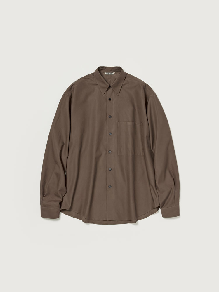 トップス AURALEE WASHED FINX TWILL BIG SHIRT 3 Auralee Washed Finx Twill Big Half Sleeved Shirt Light Yellow