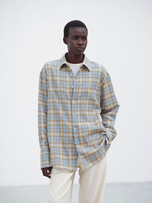 AIRY WOOL CHECK SHIRT