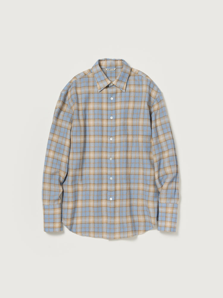 AIRY WOOL CHECK SHIRT