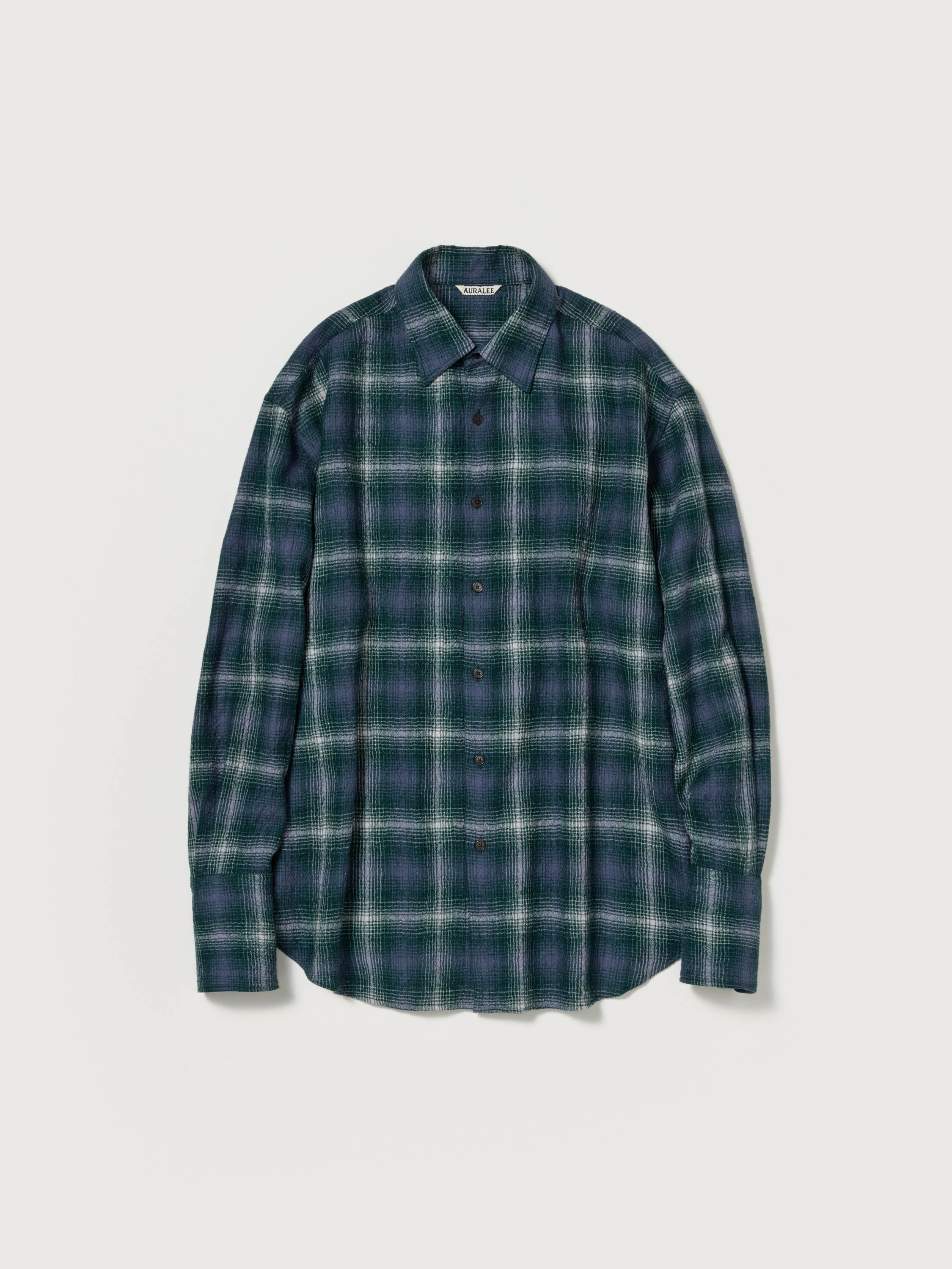 AIRY WOOL CHECK SHIRT 詳細画像 FOREST GREEN × NAVY 1