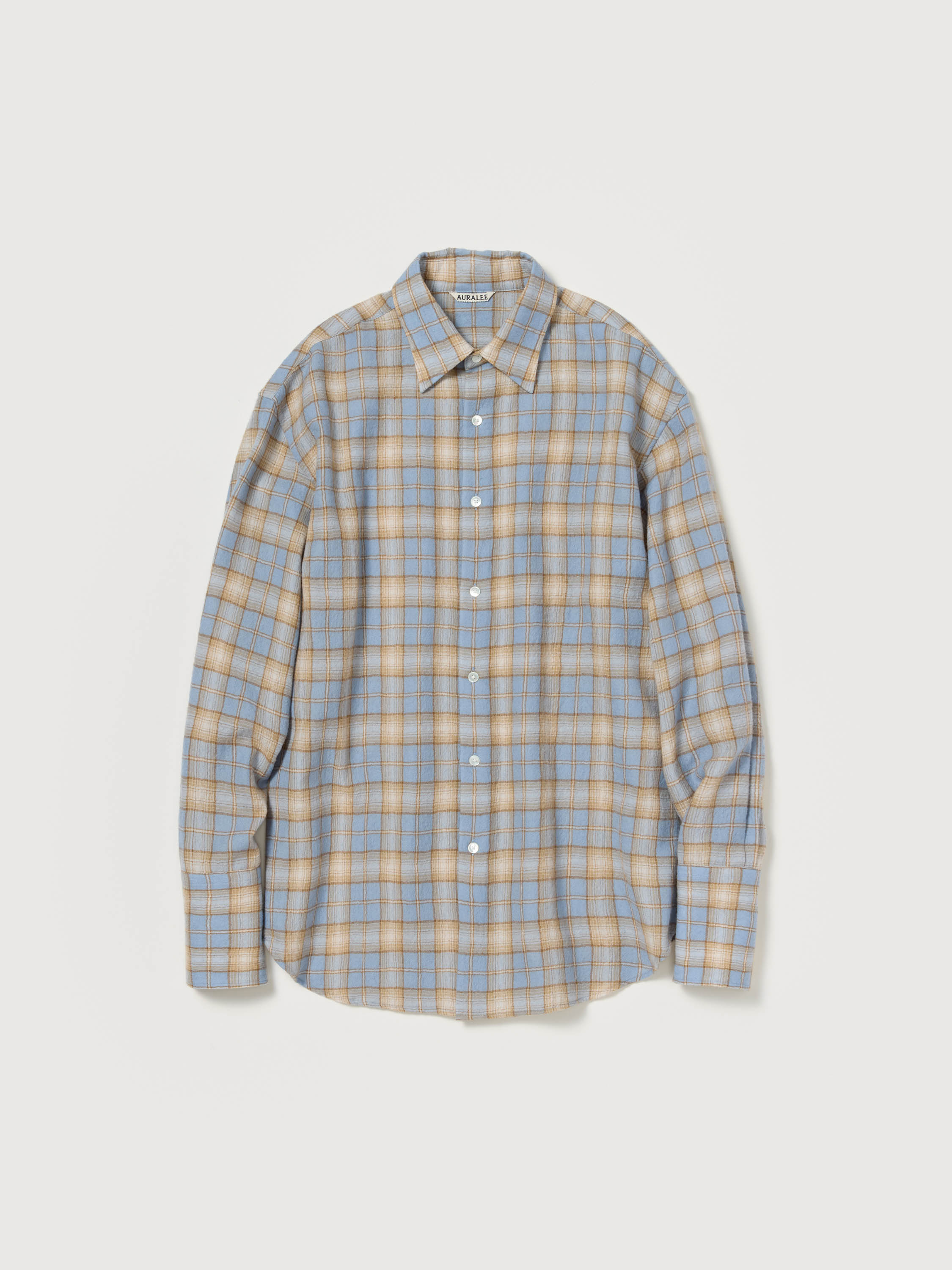 AIRY WOOL CHECK SHIRT 詳細画像 LIGHT BLUE × BEIGE 4