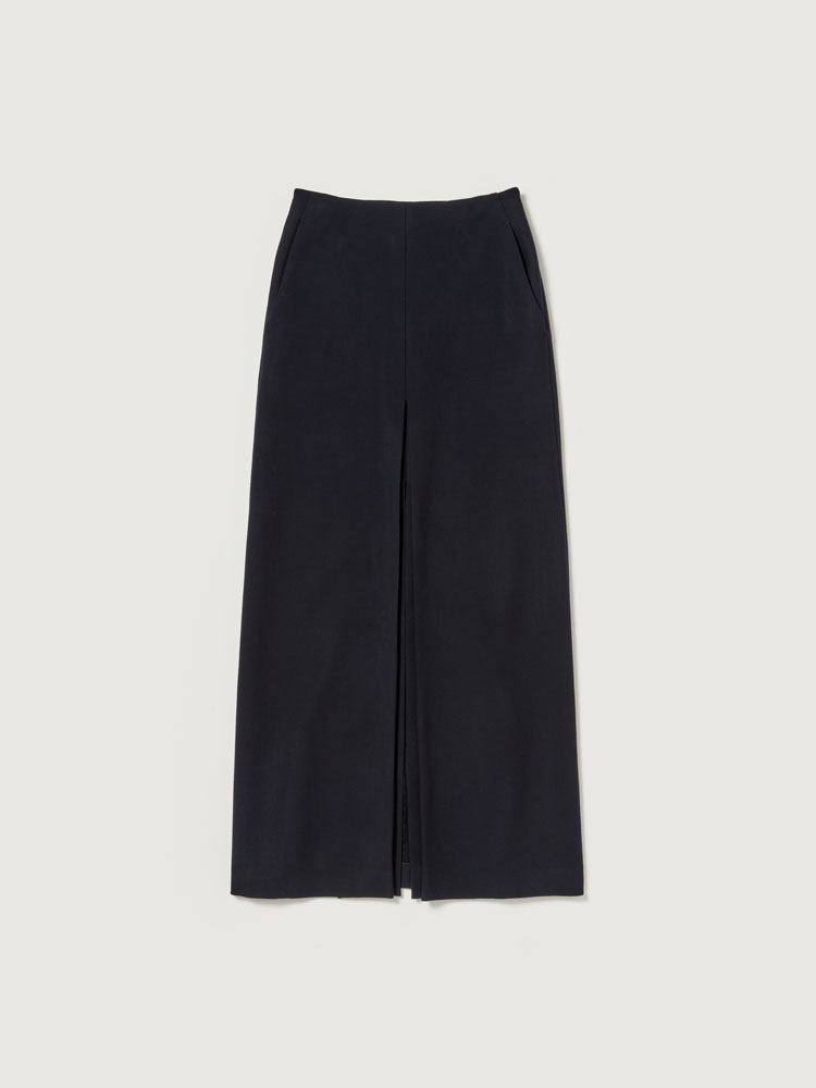 TENSE WOOL DOUBLE CLOTH SLIT SKIRT