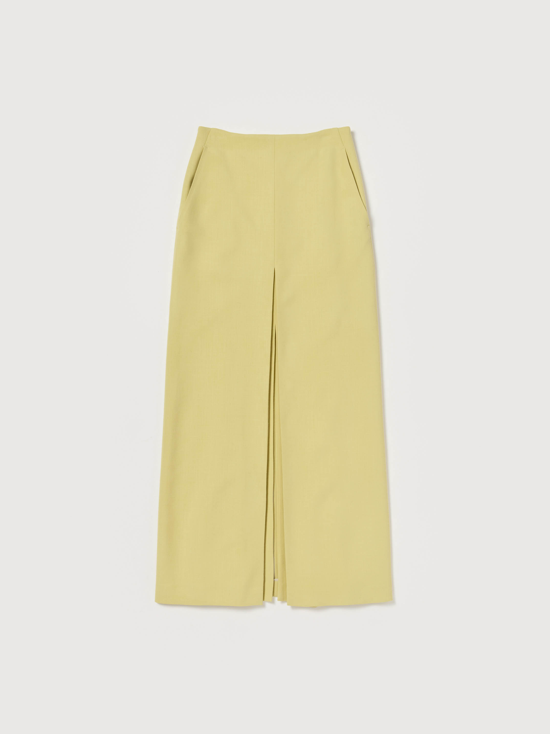 TENSE WOOL DOUBLE CLOTH SLIT SKIRT 詳細画像 DUSTY LIME 1
