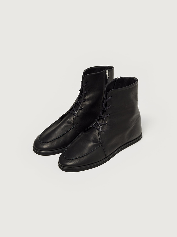 LEATHER LACE-UP BOOTS - AURALEE Official Website