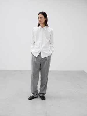 WASHED FINX TWILL DOUBLE-CUFF SHIRT