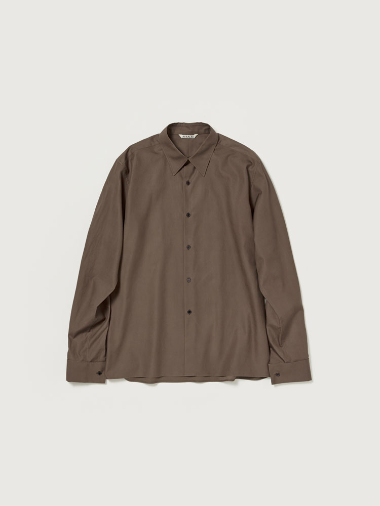 オーラリー WASHED FINX TWILL SHIRTS 3 AURALEE: White Washed Finx Twill Big Shirt | SSENSE