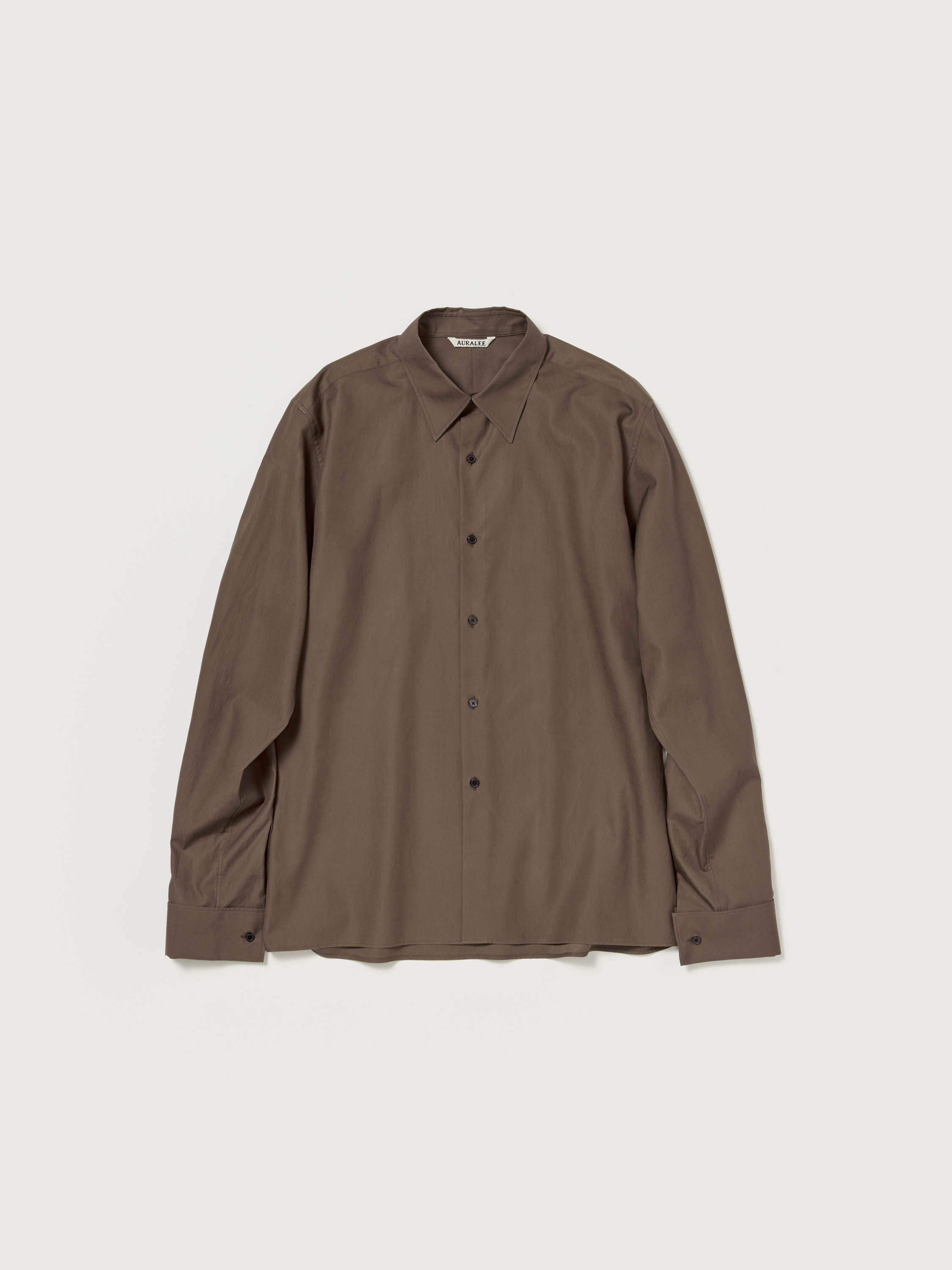 WASHED FINX TWILL DOUBLE-CUFF SHIRT 詳細画像 BROWN 1