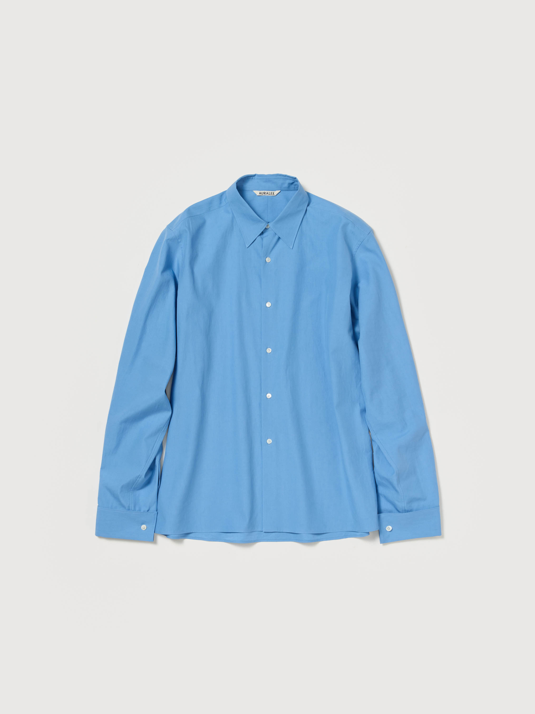 WASHED FINX TWILL DOUBLE-CUFF SHIRT 詳細画像 BLUE 1