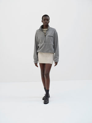 WOOL CASHMERE FELTED KNIT SKIRT