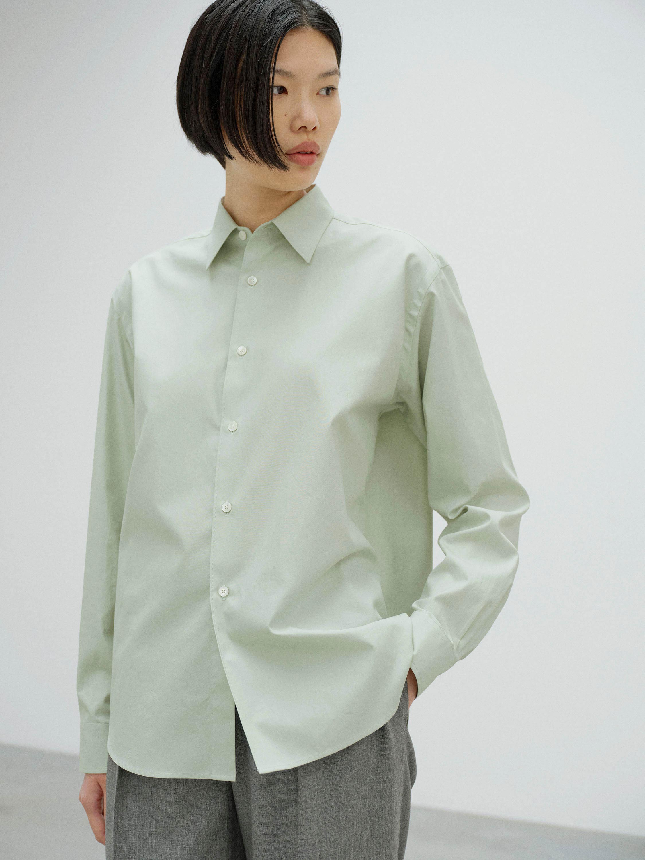 WASHED FINX TWILL SHIRT 詳細画像 LIGHT KHAKI 2