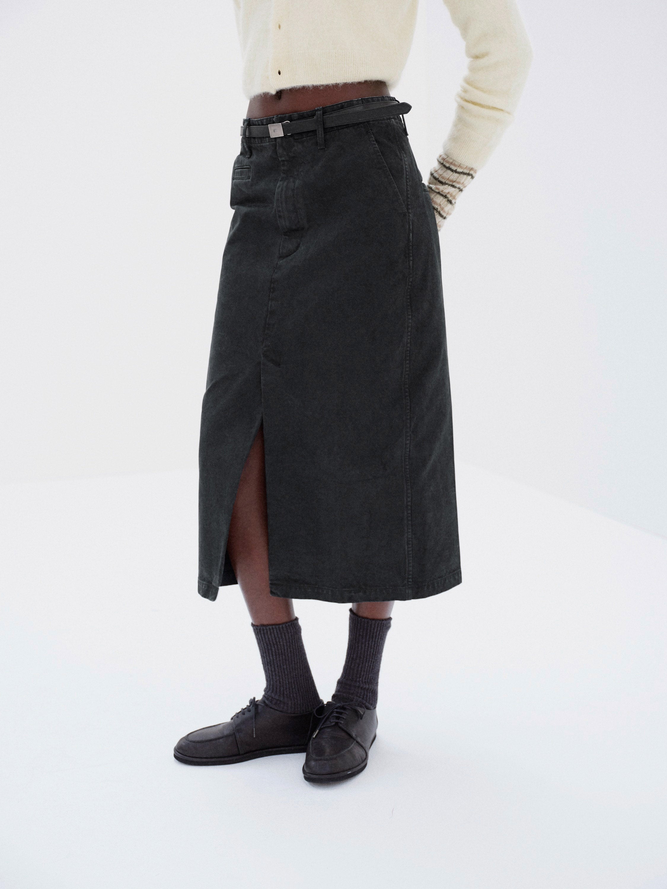 PRODUCT DYED FINX CHINO SKIRT 詳細画像 BLACK 1