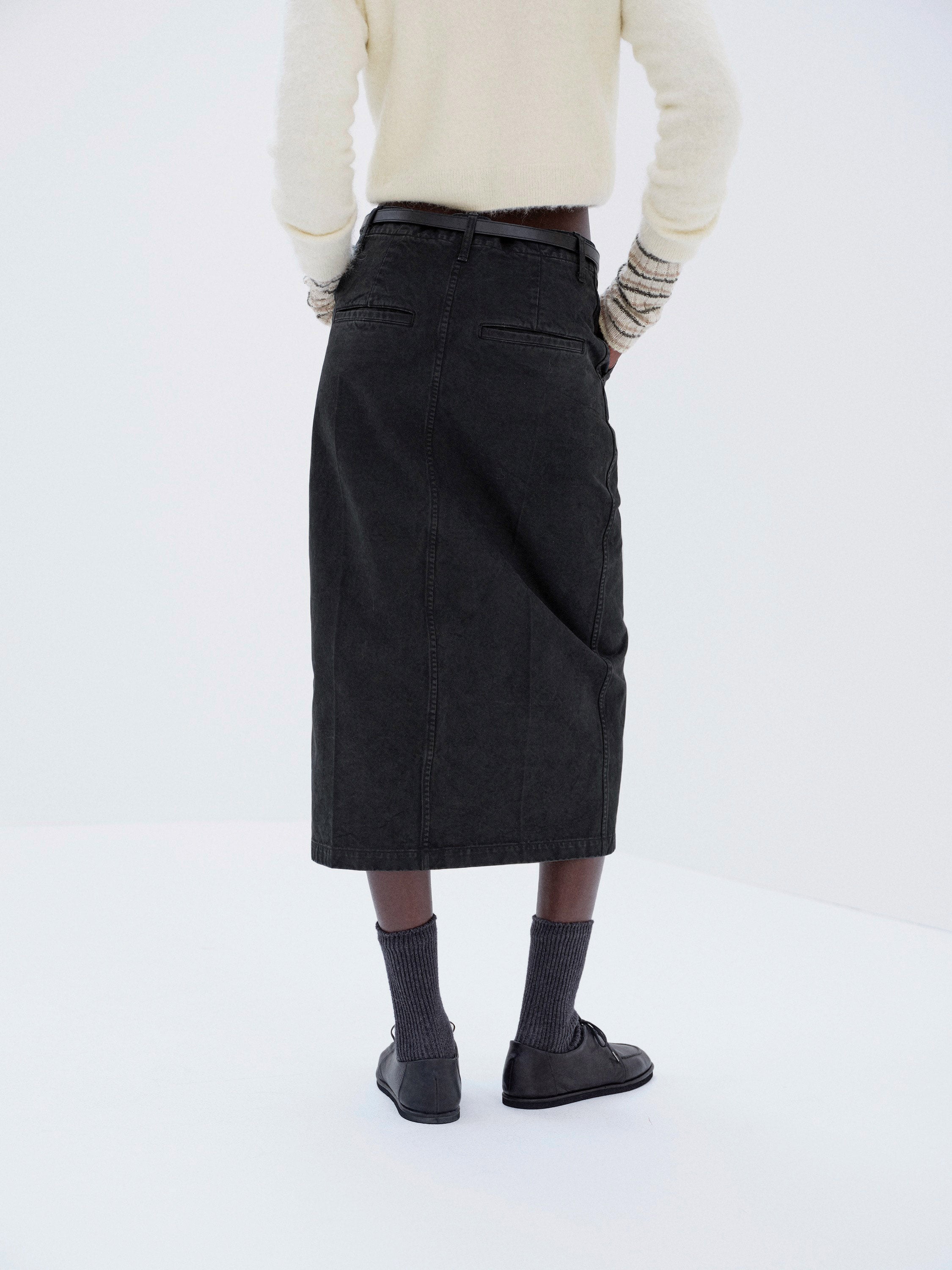 PRODUCT DYED FINX CHINO SKIRT 詳細画像 BLACK 4