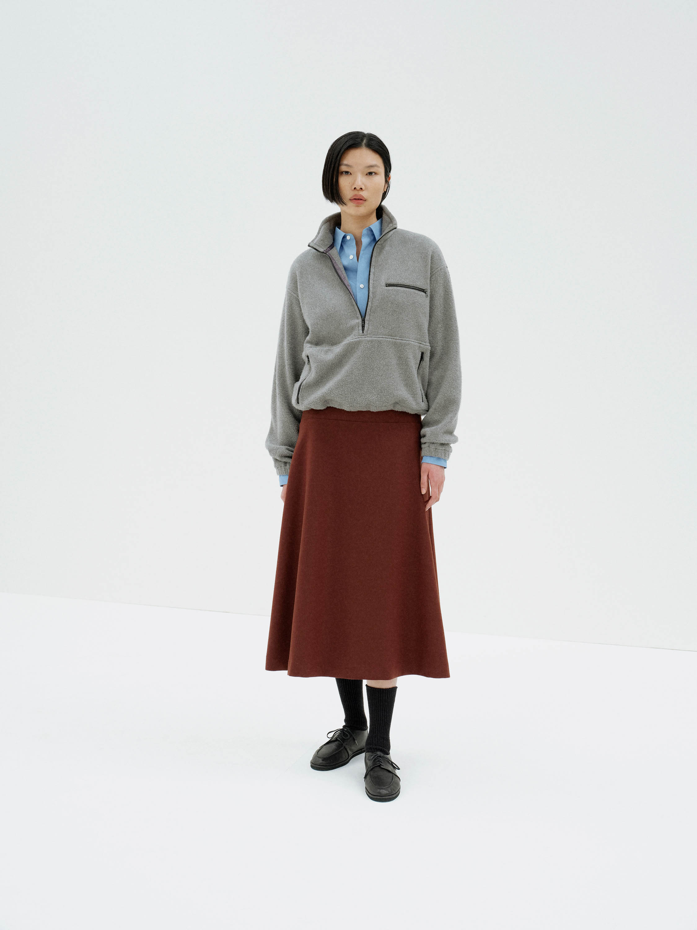 LIGHT MELTON SKIRT 詳細画像 BORDEAUX 1