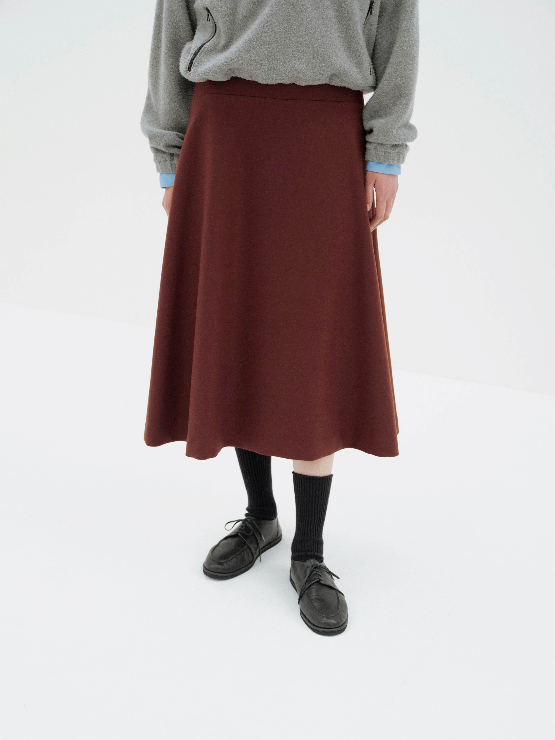 LIGHT MELTON SKIRT 詳細画像 BORDEAUX 2