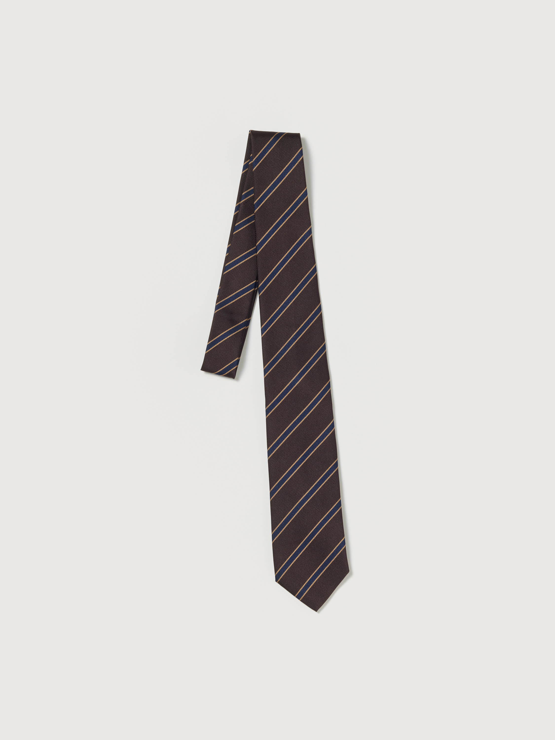 SILK STRIPE TIE 詳細画像 DARK BROWN STRIPE 1
