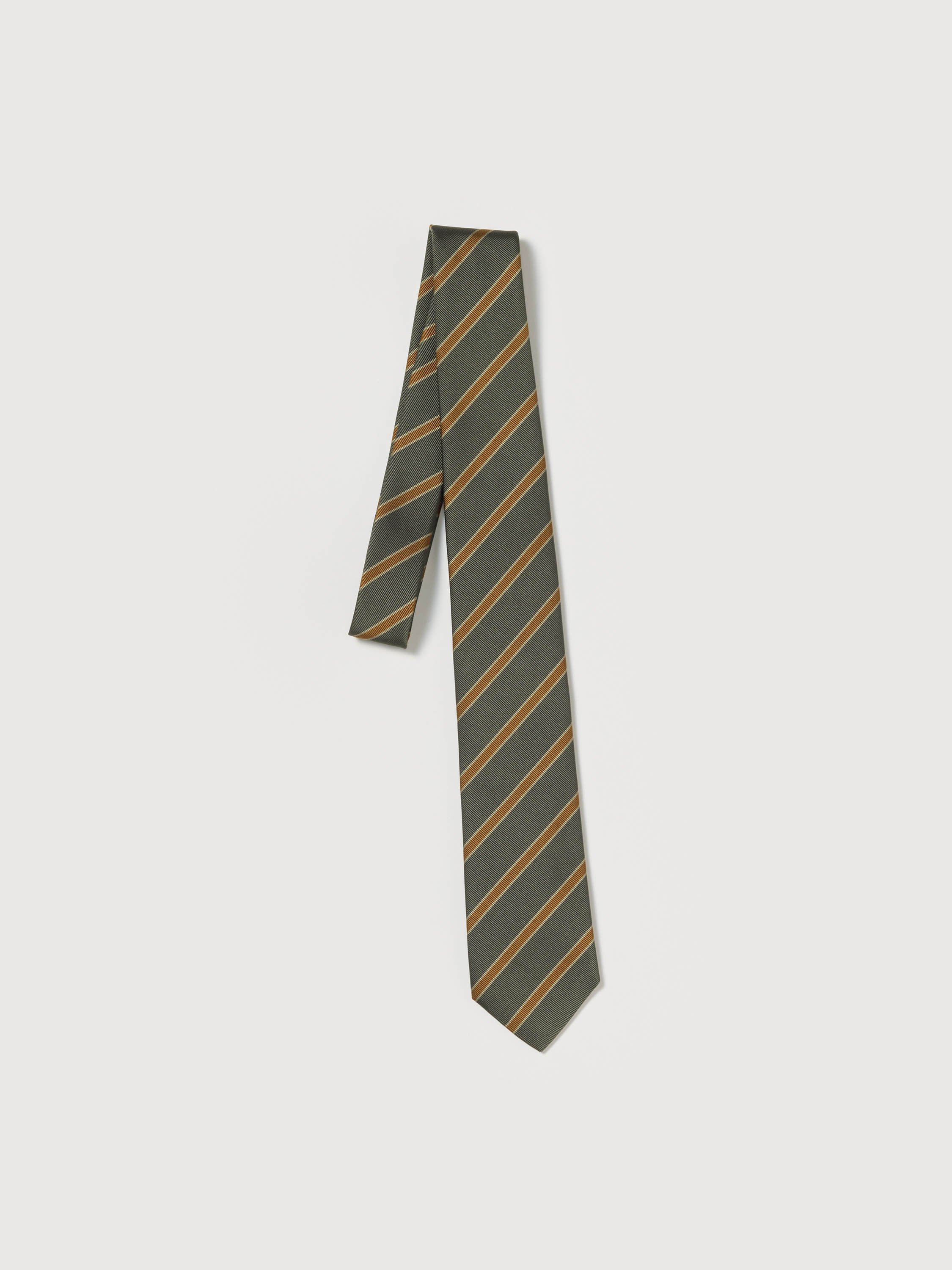 SILK STRIPE TIE 詳細画像 OLIVE STRIPE 1