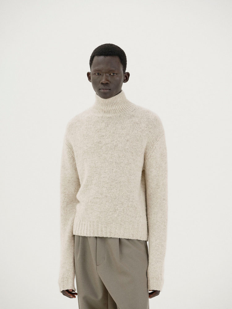 CASHMERE MELANGE KNIT TURTLE