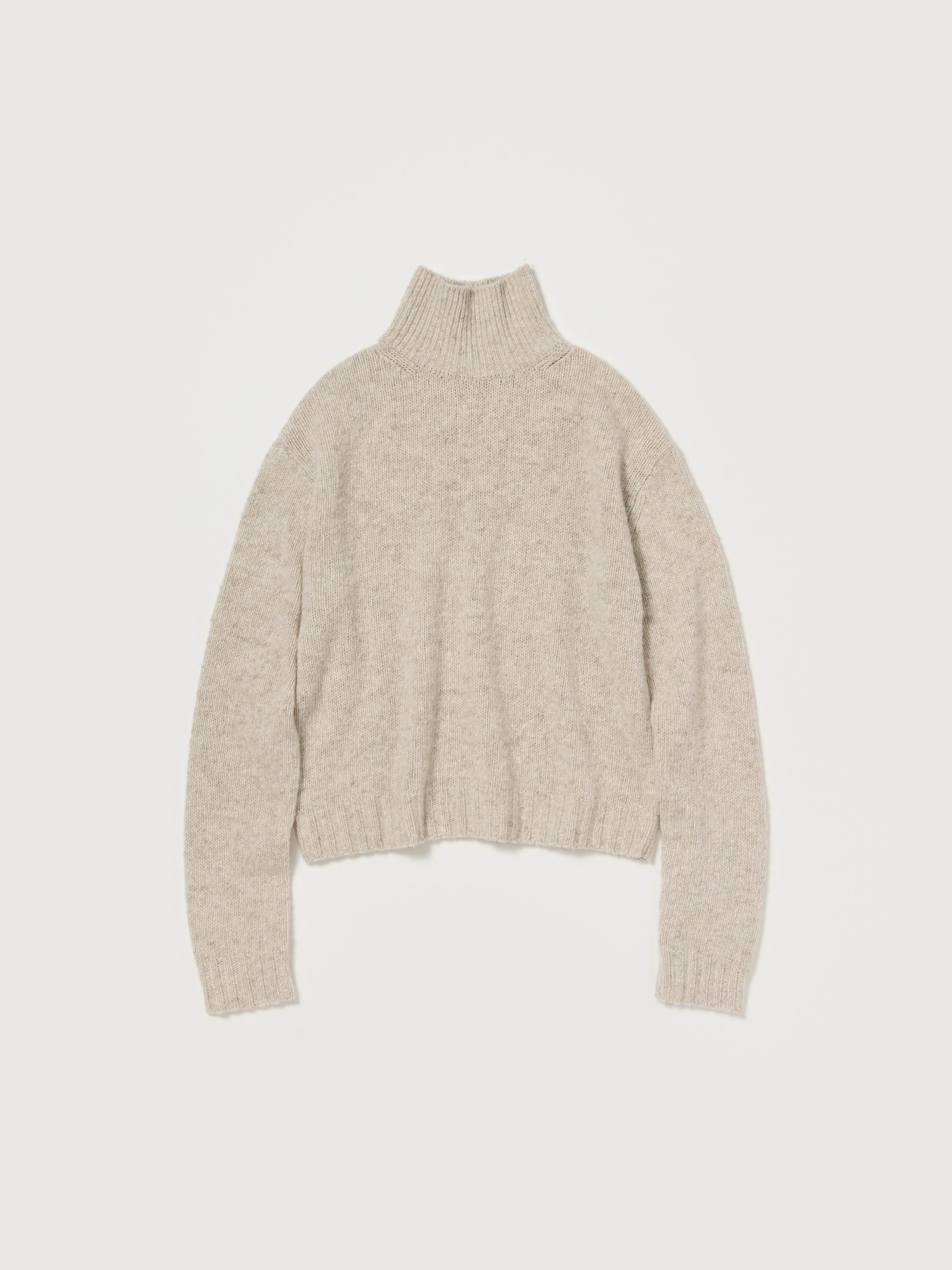 CASHMERE MELANGE KNIT TURTLE 詳細画像 TOP GRAY BEIGE 4