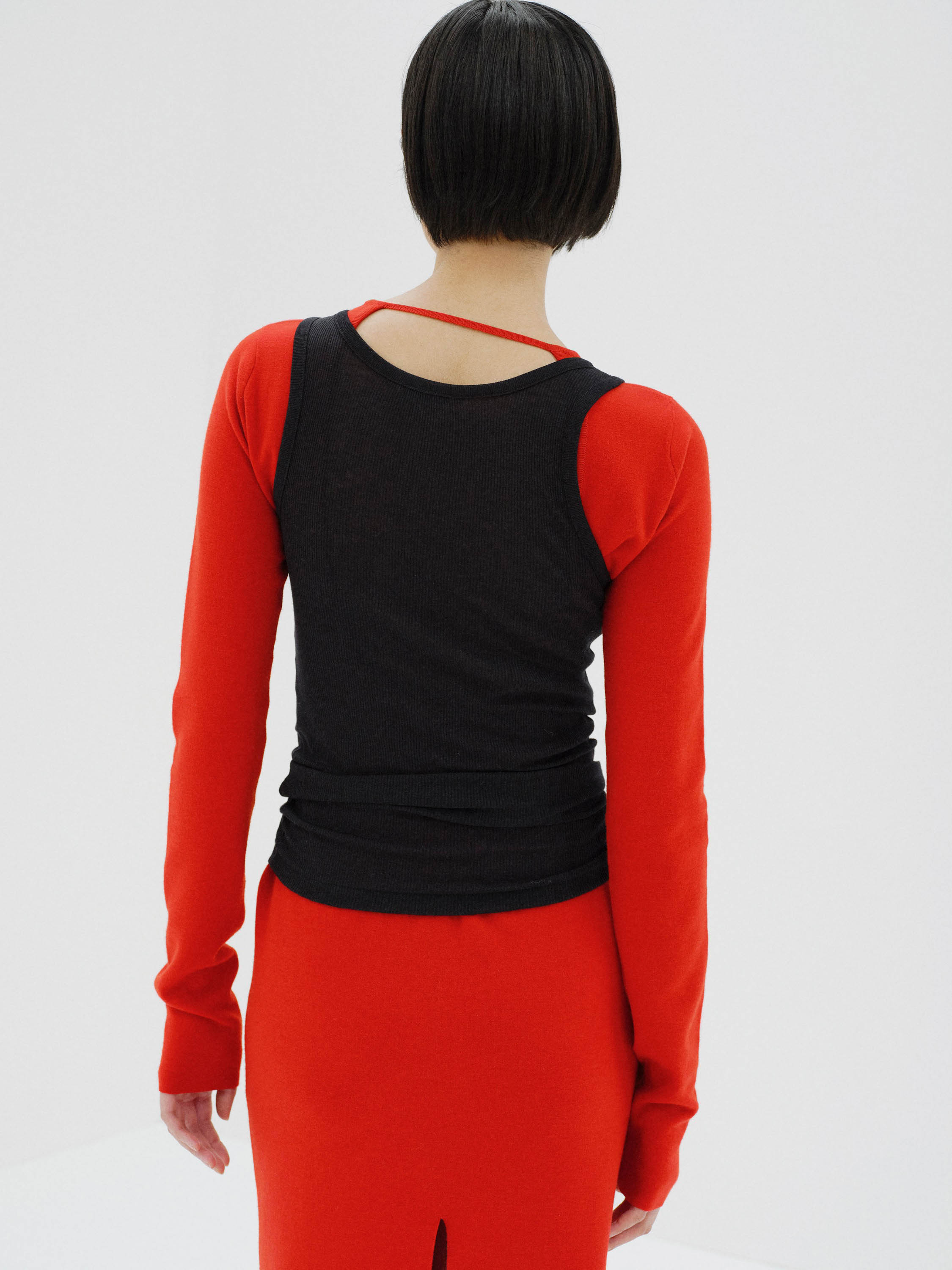 WOOL SILK SOFT RIB TANK 詳細画像 BLACK 3