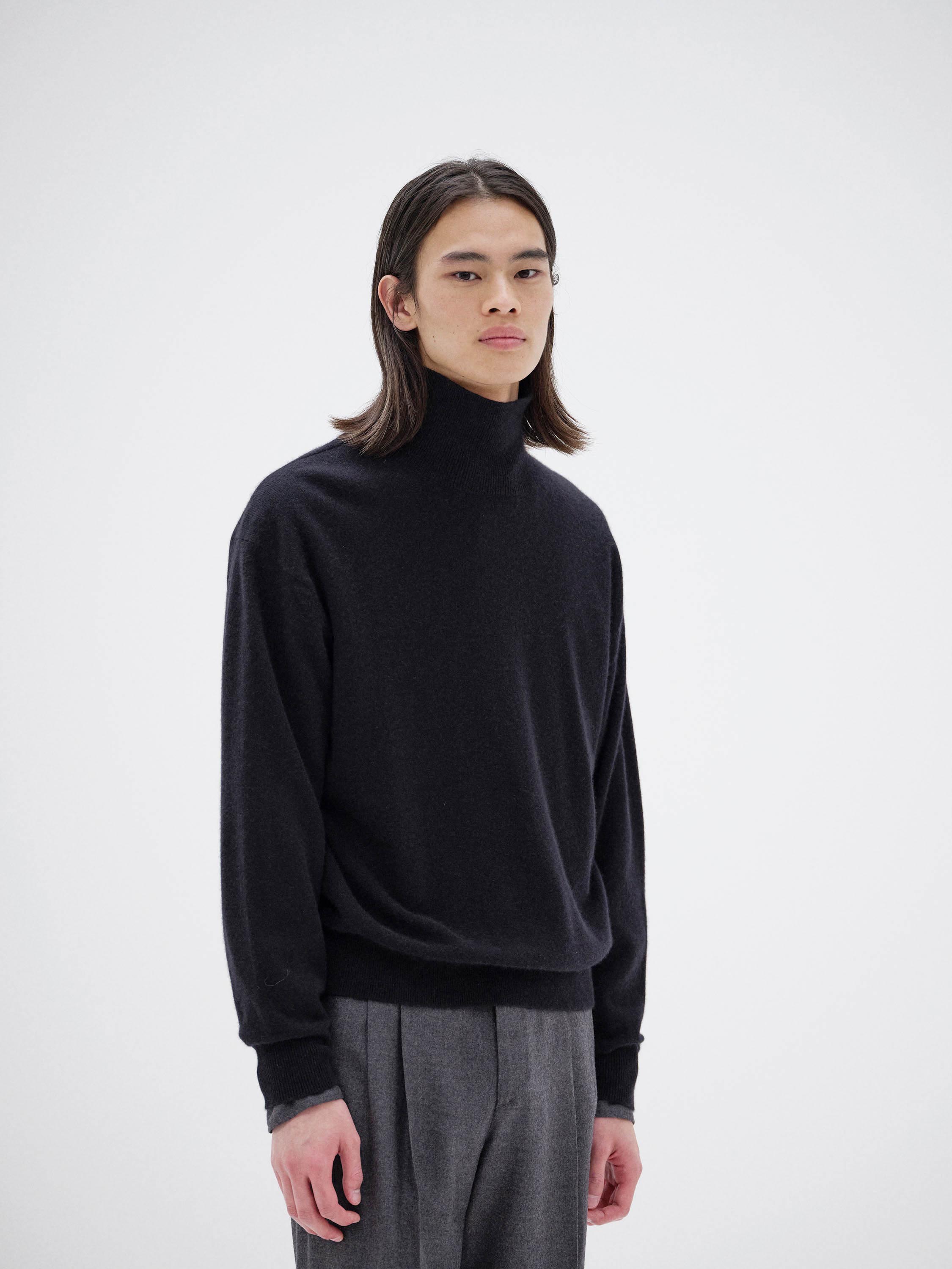 BABY CASHMERE KNIT TURTLE 詳細画像 TOP BLACK 1
