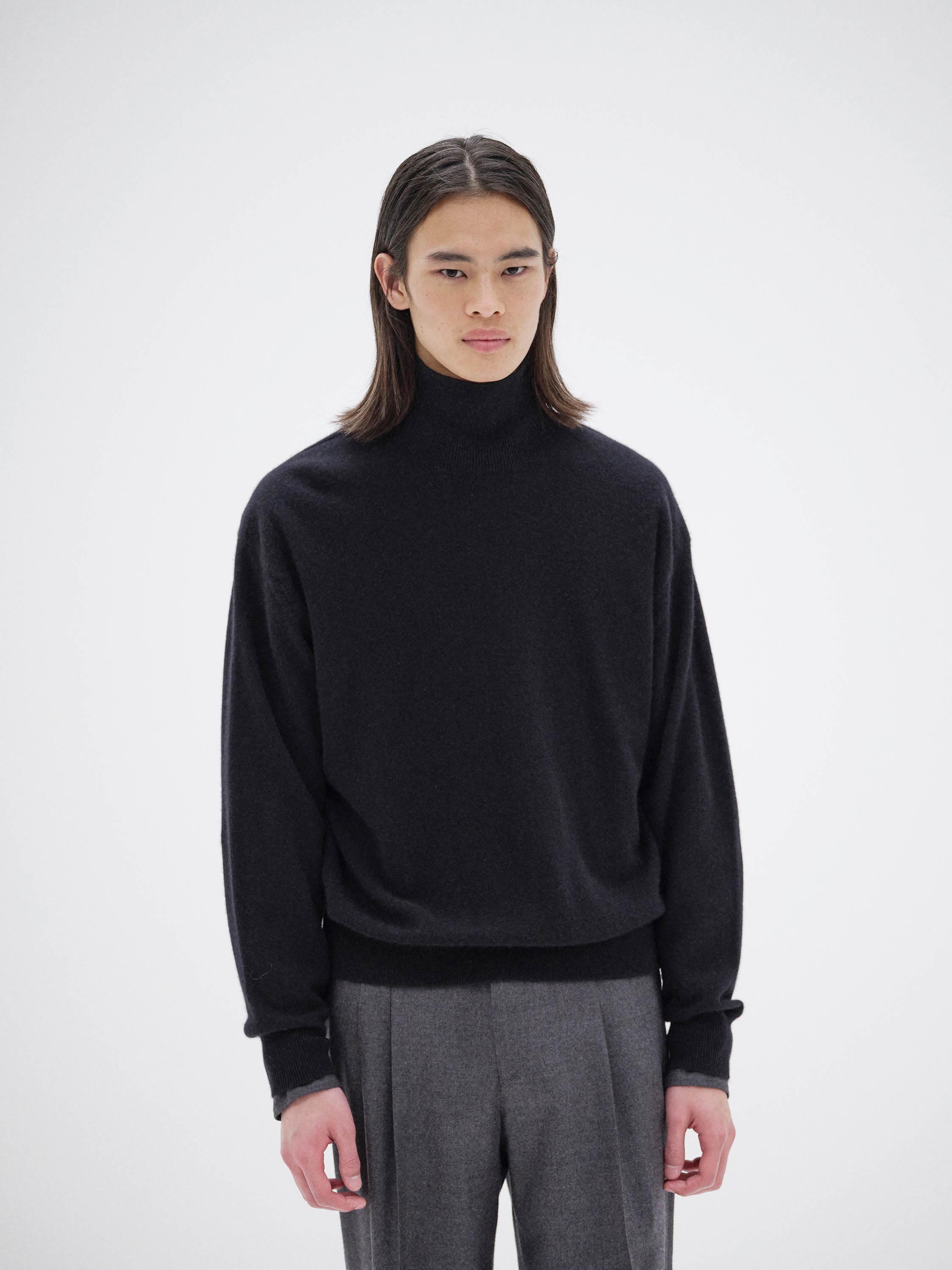 BABY CASHMERE KNIT TURTLE 詳細画像 TOP BLACK 3