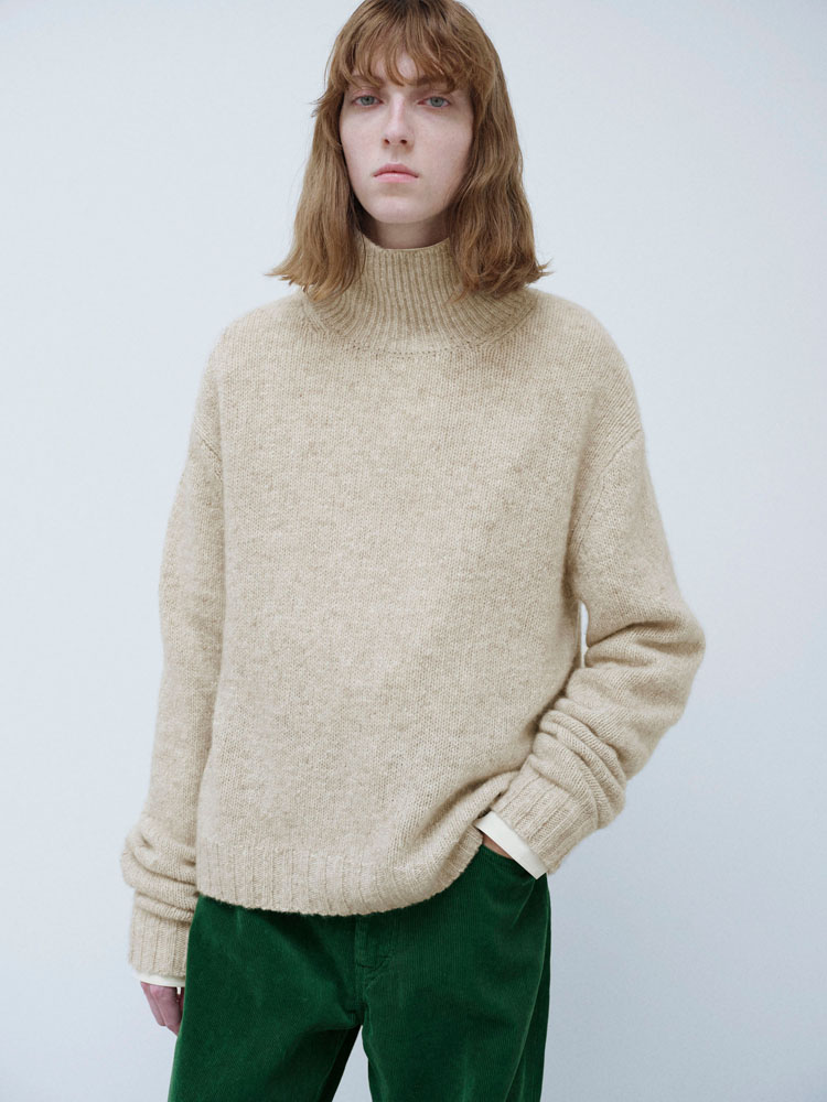 CASHMERE MELANGE KNIT TURTLE