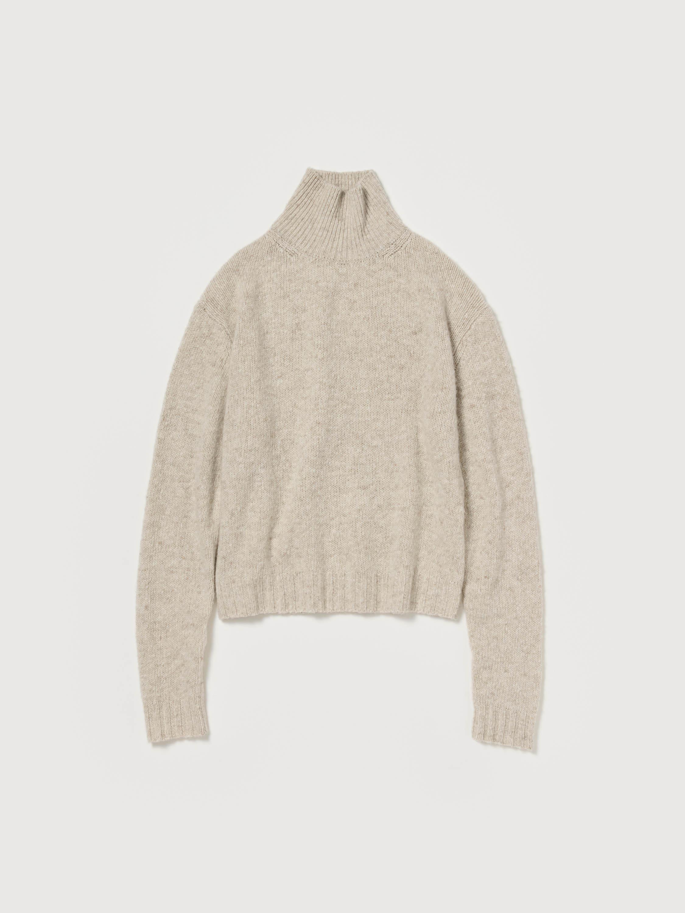 CASHMERE MELANGE KNIT TURTLE 詳細画像 TOP GRAY BEIGE 6
