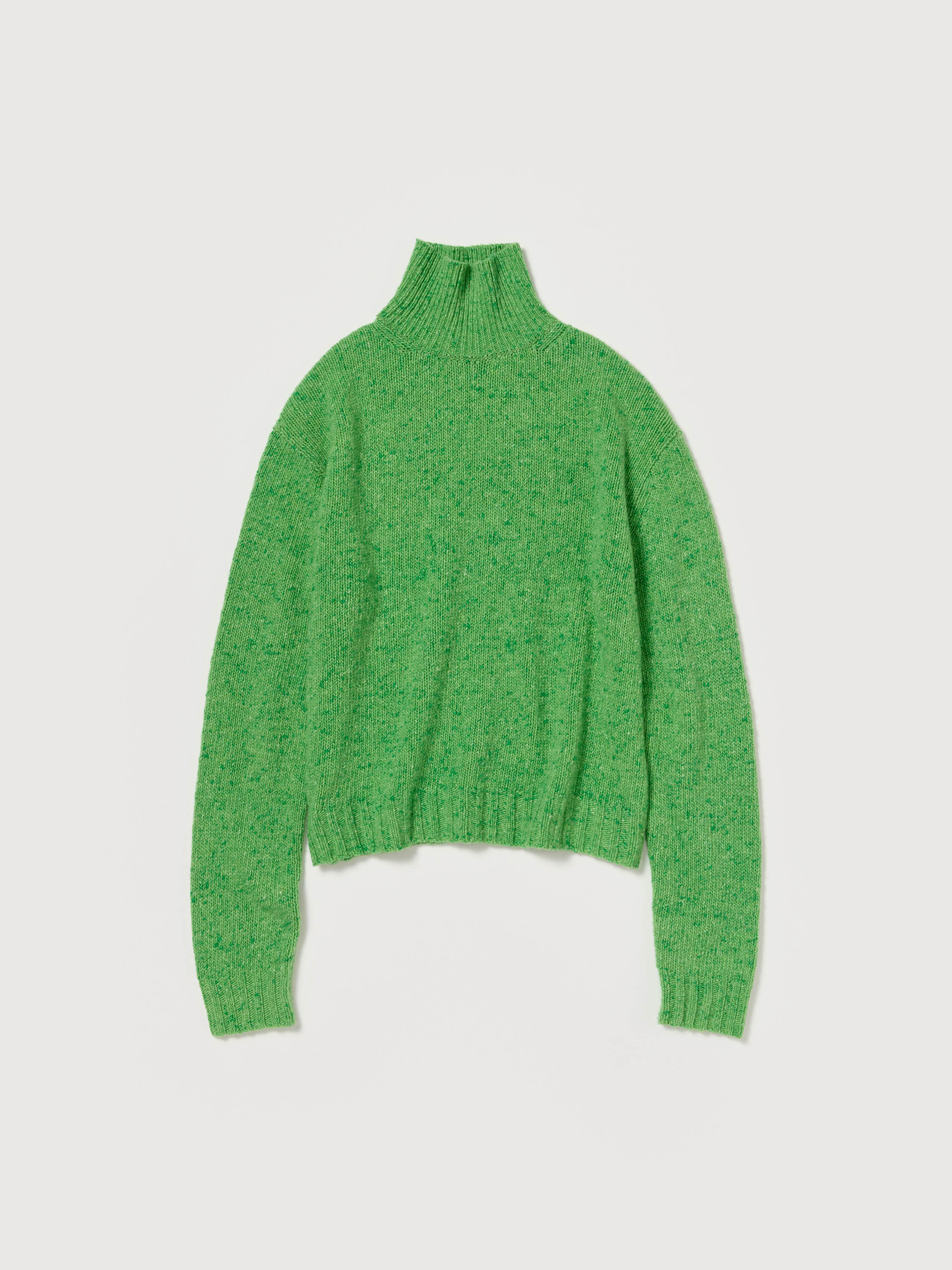 CASHMERE MELANGE KNIT TURTLE 詳細画像 TOP GREEN 1