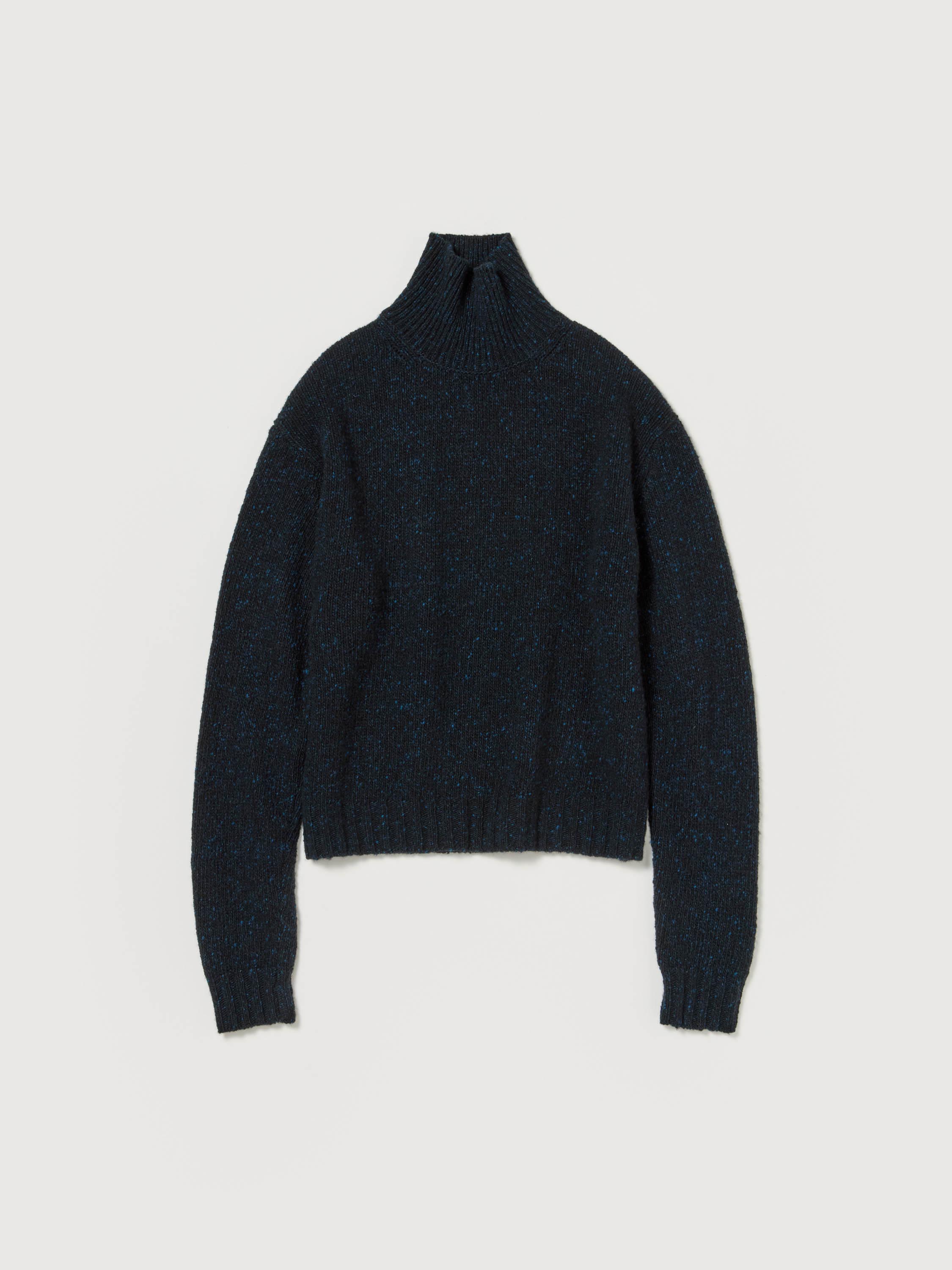CASHMERE MELANGE KNIT TURTLE 詳細画像 TOP NAVY BLACK 1