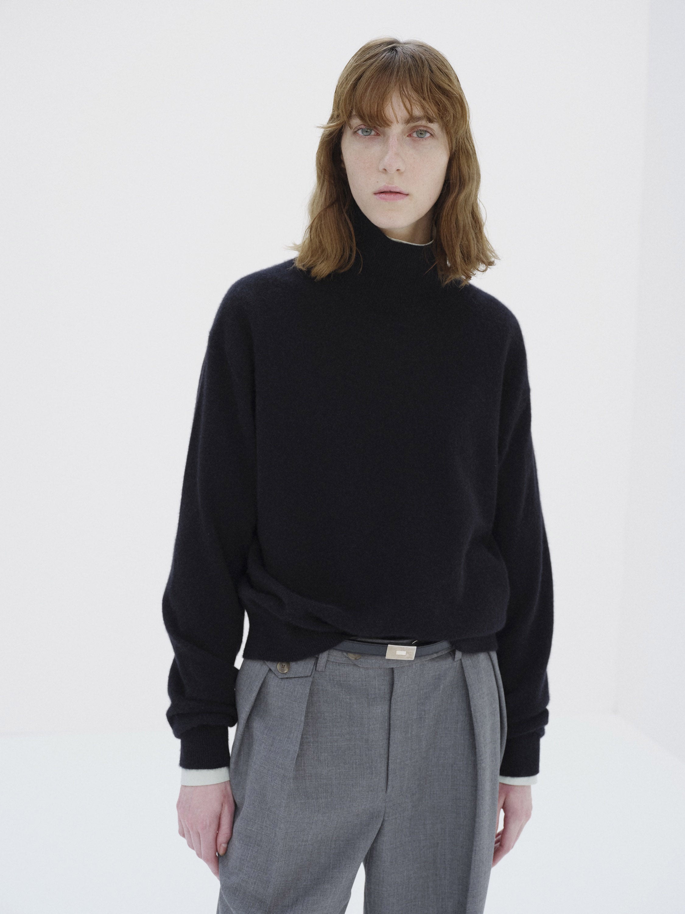 BABY CASHMERE KNIT TURTLE 詳細画像 TOP BLACK 1