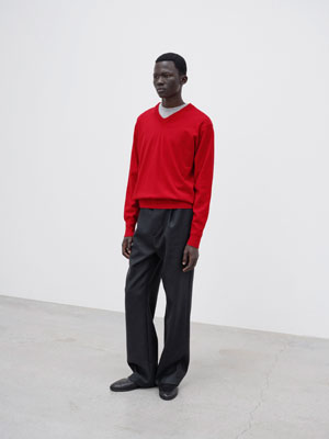 HIGH TWIST WOOL KNIT V-NECK P/O