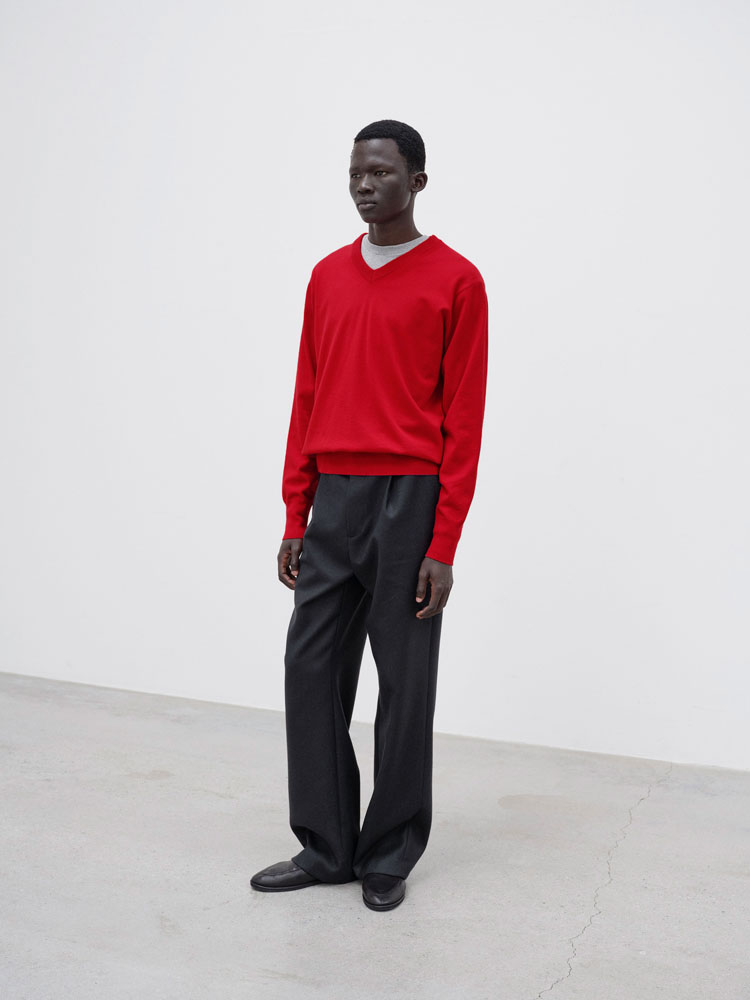 HIGH TWIST WOOL KNIT V-NECK P/O