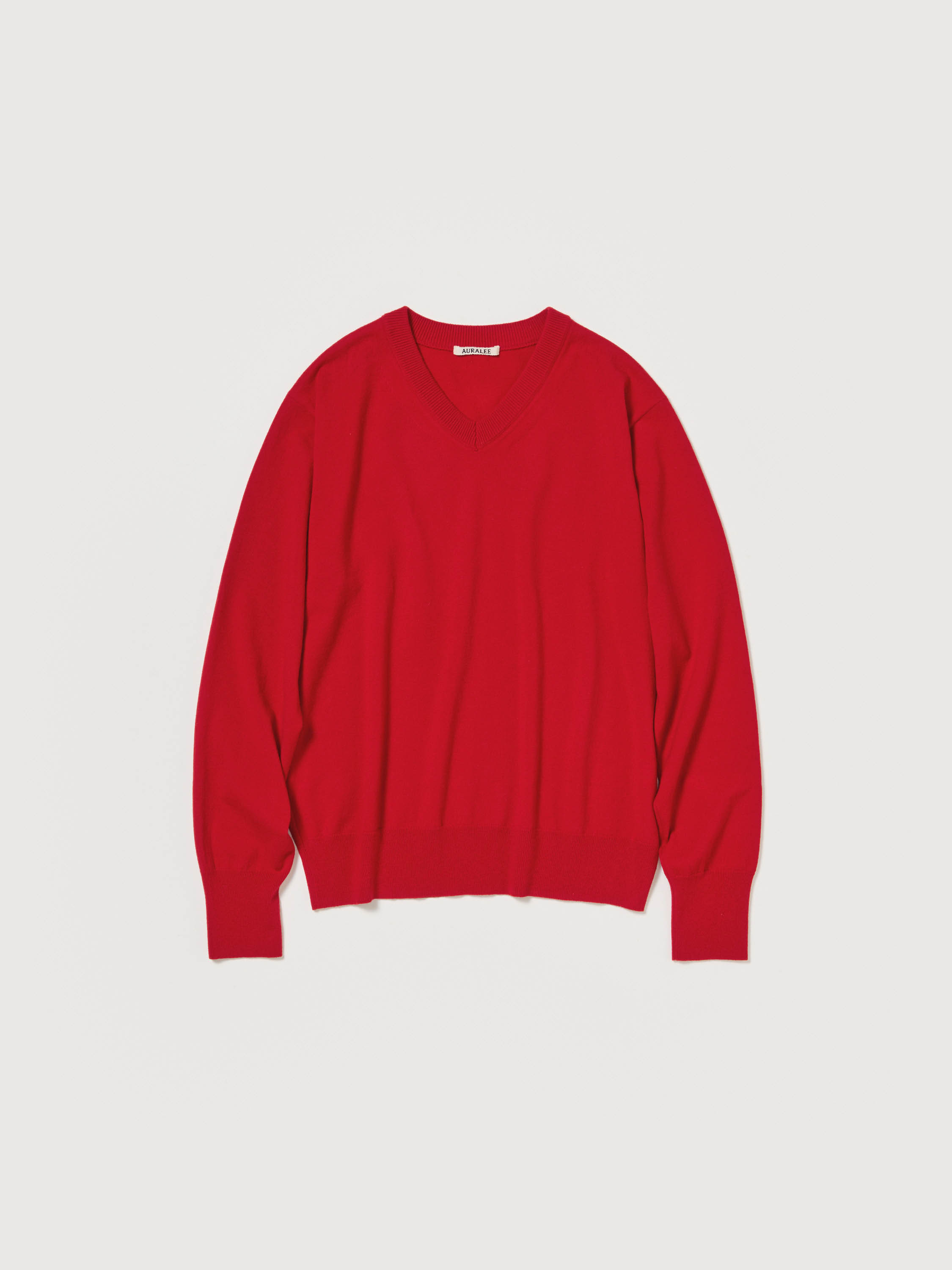 HIGH TWIST WOOL KNIT V-NECK P/O 詳細画像 RED 4