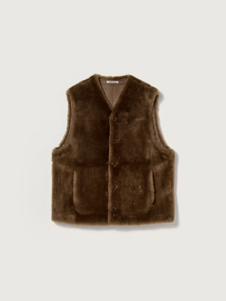 STRAIGHT MERINO MOUTON FUR VEST