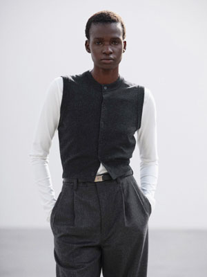 HIGH TWIST WOOL KNIT VEST